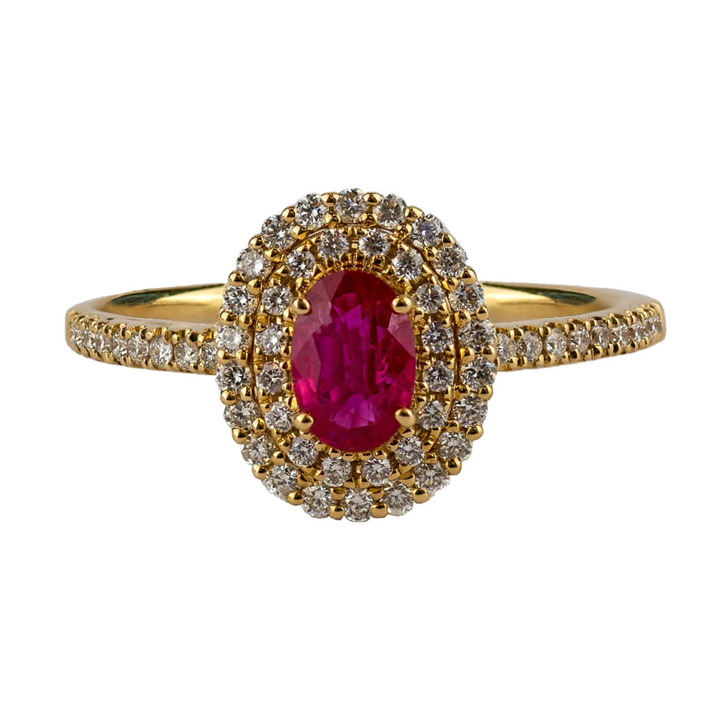 Ruby and Diamonds Gold Ring