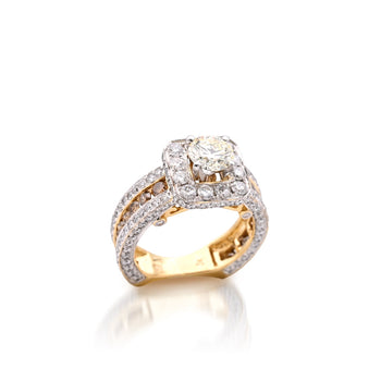 Elegant White and Gold Engagement Ring - Dr. Imran's Dazzle Collection