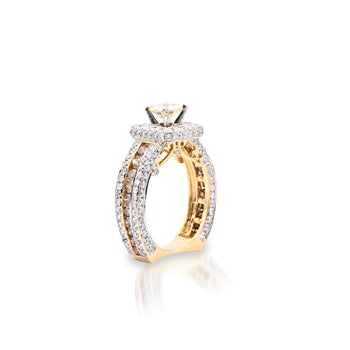 Elegant White and Gold Engagement Ring - Dr. Imran's Dazzle Collection