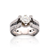 Elegant White and Black Diamond Wedding Ring - Dr. Imran's Dazzle Collection"