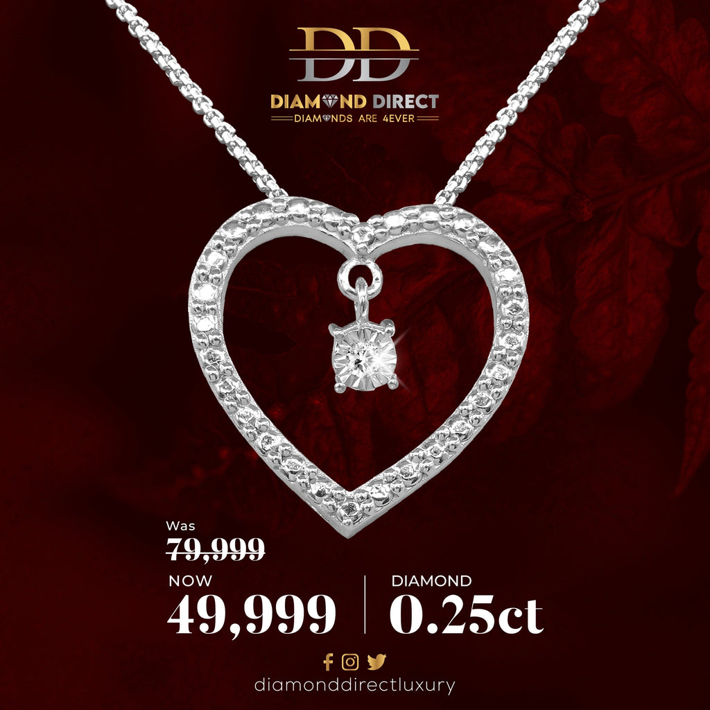 Valentine's Diamond Heartbeat Pendants
