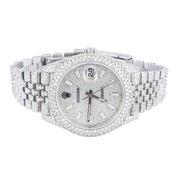 Rolex Datejust Fully Iced with Diamonds Honeycomb Setting 41mm Dial